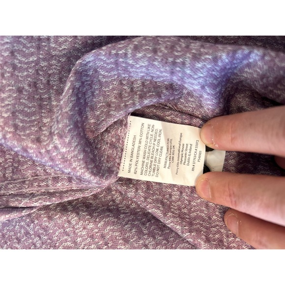 Perry Ellis Men's Purple Print Long Sleeve Fitted Button down Shirt * S - M1309 - Picture 4 of 9